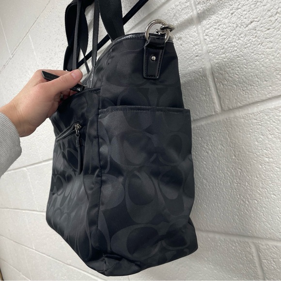 Coach Black Signature Tote Gym Bag Diaper Bag - Picture 4 of 8
